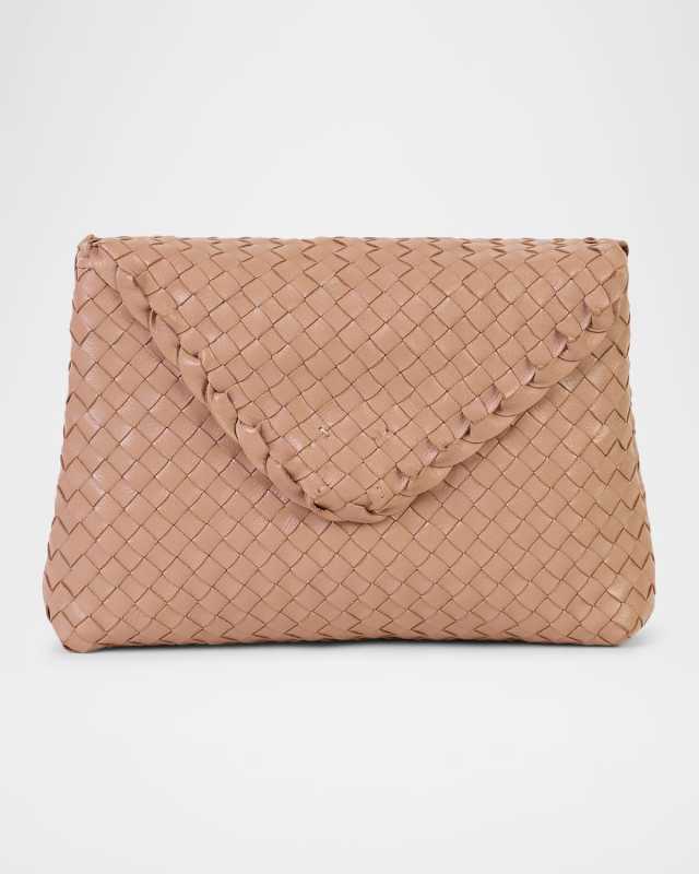 Jamie Envelope Woven Leather Clutch Bag